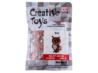 Koraliki do prasowania Wersja 3D, SOWA, SÓWKA Ptak, Saszetka, Prasowanka