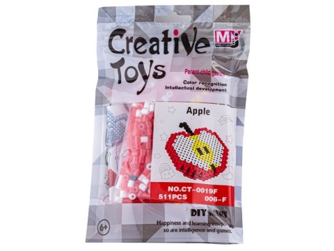 Koraliki do prasowania Wersja 3D, Szablon JABŁKO Owoce, Saszetka, Prasowanka