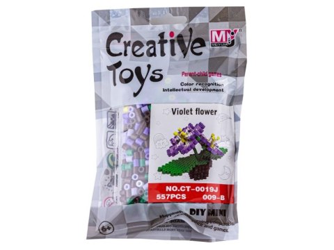 Koraliki do prasowania Wersja 3D, Szablon Kwiatek Bratki, Saszetka, Prasowanka