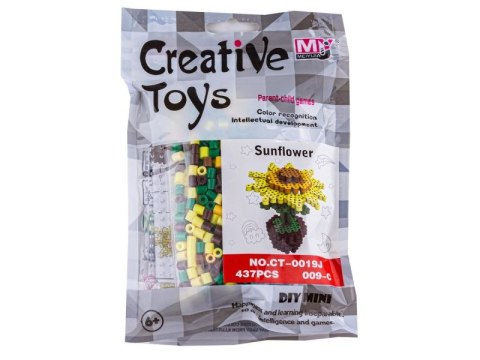 Koraliki do prasowania Wersja 3D, Szablon Kwiatek SŁONECZNIK, Saszetka, Prasowanka