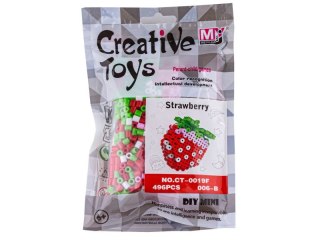 Koraliki do prasowania Wersja 3D, Szablon TRUSKAWKA Owoce, Saszetka, Prasowanka