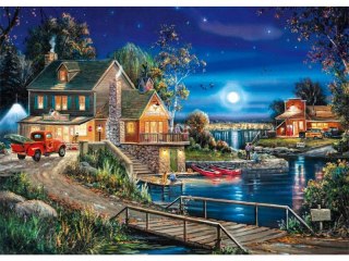 Haft Diamentowy GOSPODARSTWO NOCĄ Mozaika Diamentowa Diamond Painting 40x30