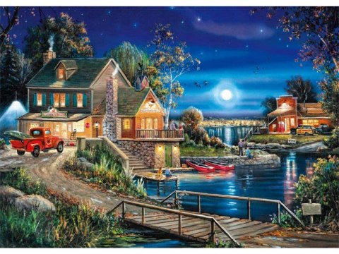 Haft Diamentowy GOSPODARSTWO NOCĄ Mozaika Diamentowa Diamond Painting 40x30