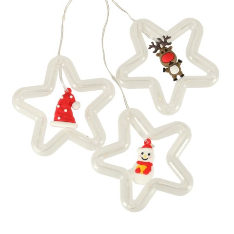 Lampki LED kurtyna z figurkami Boże Narodzenie 3m 125LED 10 żarówek ciepły biały zasilanie sieciowe