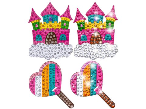 Haft Diamentowy Mozaika Diamentowa Naklejki JEDNOROŻCE ZAMEK SŁODYCZEZestaw 23 Naklejek