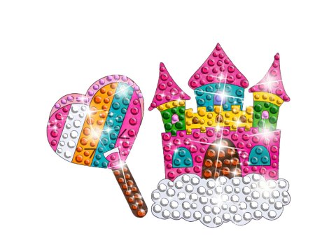 Haft Diamentowy Mozaika Diamentowa Naklejki JEDNOROŻCE ZAMEK SŁODYCZEZestaw 23 Naklejek