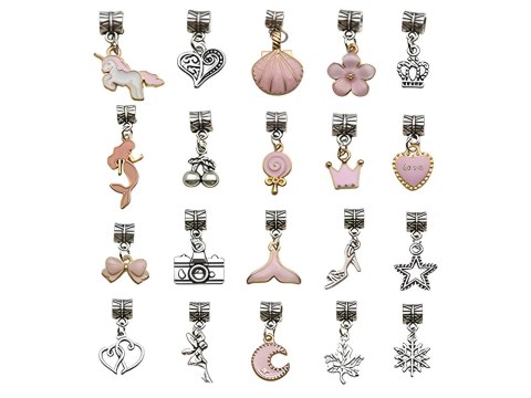 Zestaw Do Robienia Biżuterii Bransoletek Charmsy, 66el. różowe + Etui