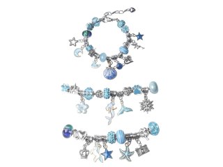 Zestaw Do Robienia Biżuterii Bransoletek Charmsy odcień niebieski + Kuferek