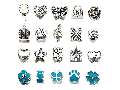 Zestaw Do Robienia Biżuterii Bransoletek Charmsy odcień niebieski + Kuferek