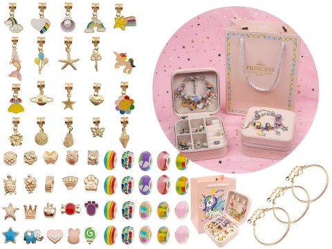 Zestaw Do Robienia Biżuterii Bransoletek Charmsy + Kuferek