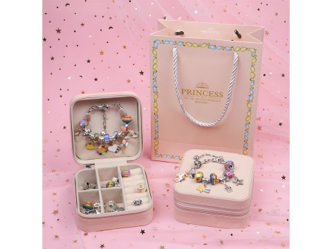 Zestaw Do Robienia Biżuterii Bransoletek Charmsy + Kuferek