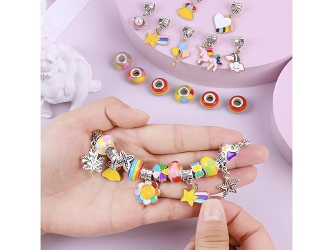 Zestaw Do Robienia Biżuterii Bransoletek Charmsy + Kuferek