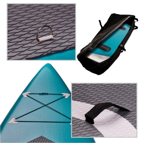 SUP Deska pompowana z akcesoriami niebiesko-szara 320cm 150kg