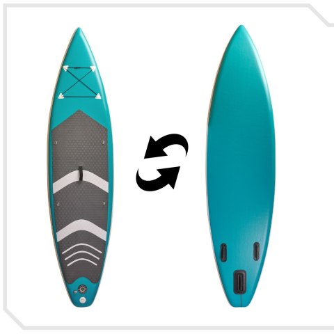 SUP Deska pompowana z akcesoriami niebiesko-szara 320cm 150kg