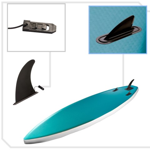 SUP Deska pompowana z akcesoriami niebiesko-szara 320cm 150kg