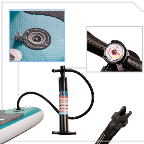 SUP Deska pompowana z akcesoriami niebiesko-szara 320cm 150kg