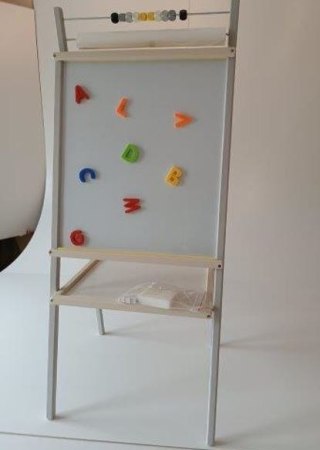 Tablica suchościeralna kredowa dwustronna z liczydłem półką szaropopielaty 45 x 40 x 100 cm